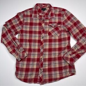 O’Neill Flannel Shirt Grunge Classic Fit Plaid Button Red Gorp Outdoor Skater
